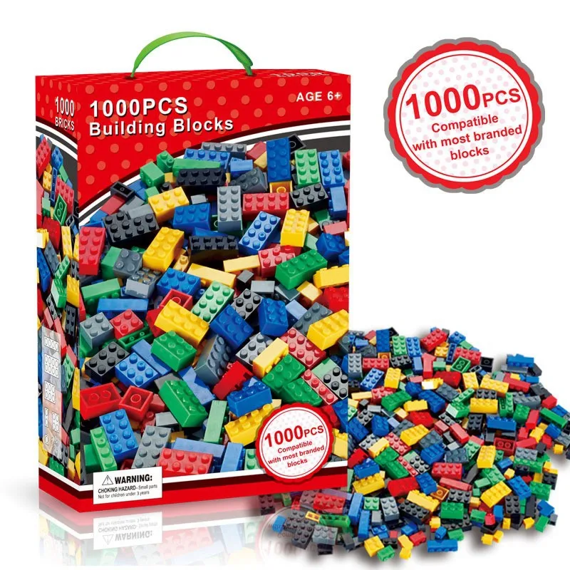 Custom Kids Educational Classic Construction Bricks Toys Kits Assembly ABS Plastic 1000PCS Building Blocks Toy Set
