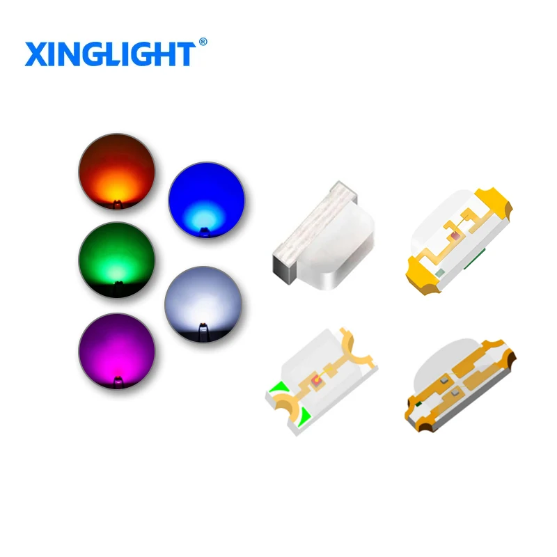 XINGLIGHT Сверхъяркий светодиодный шарик SMD 0603 0805 1206 Антимаксимальный чип Красный Светло Голубой Светло Желтый Оранжевый Светло Белый Зеленый
