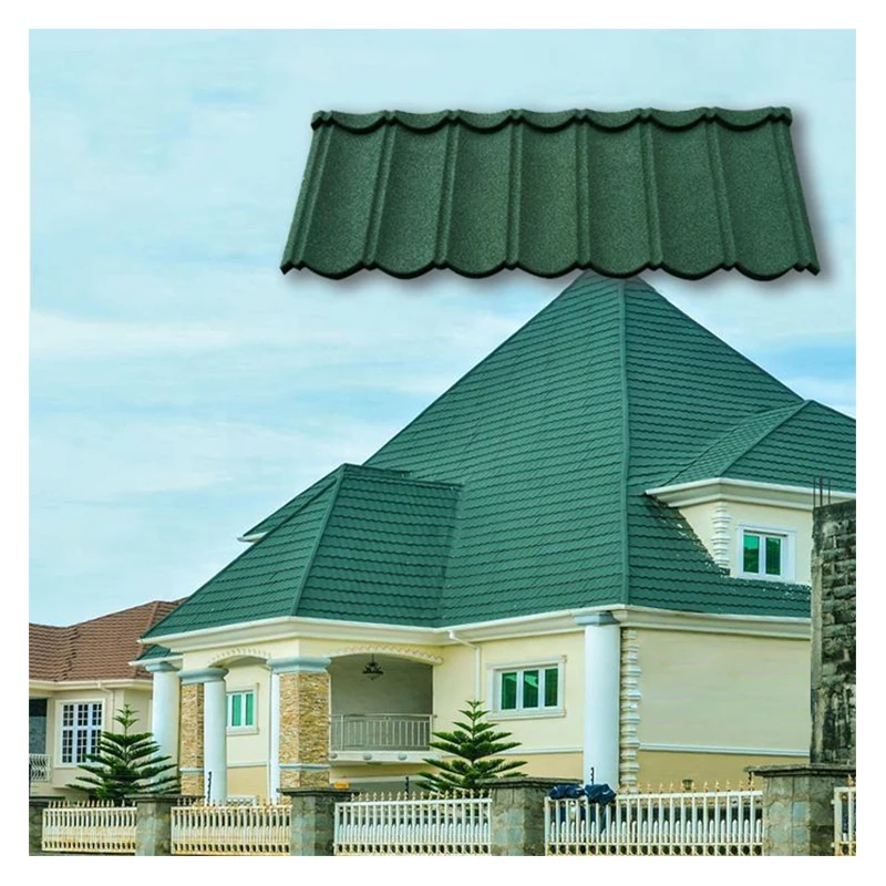 China factory supply 0.4mm Modern Stone Coated Steel Shingles for building house with Colored Steel Tiles  in Nigeria
