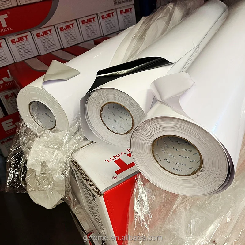 Wholesale Digital inkjet printing EJET pvc film material clear removable self adhesive vinyl poster outdoor advertising
