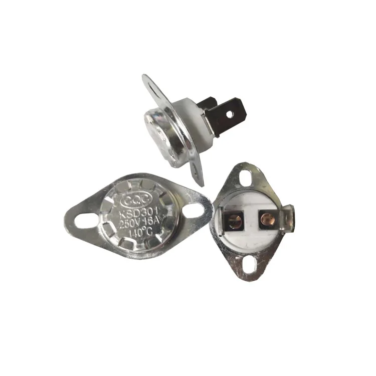 KSD301 Ceramic Thermostat 16A 90 degrees Normally closed Vertical foot fixing ring Thermal protector Temperature control switch