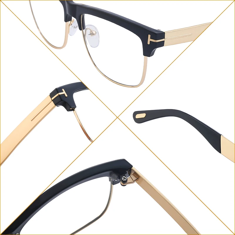 New fashion custom logo women men pc optical frame photochromic anti blue light glasses for men