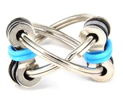Flybear metal Colourful key ring chain hand spinner bike chain fidget toys Flippy Fidget Ring Chain Toy For Anxiety Relief Stres