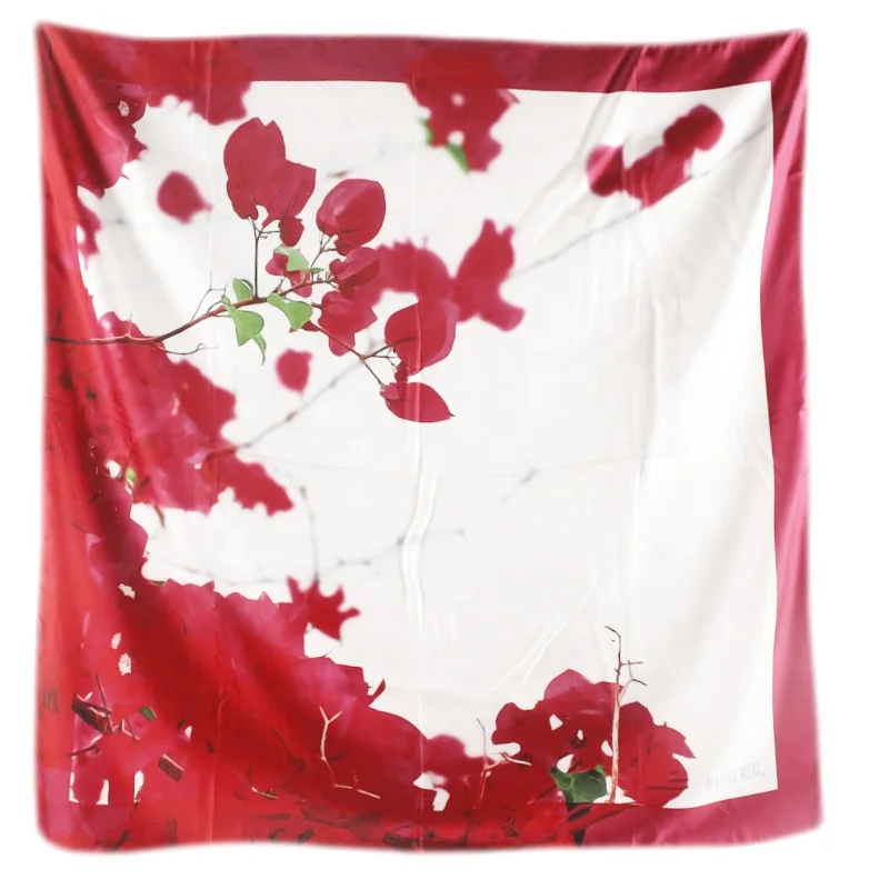 2022 Elegant Custom Style In Stock Soft Bandanas Red Wine Silk Scarf Wholesale Silk Scarves China