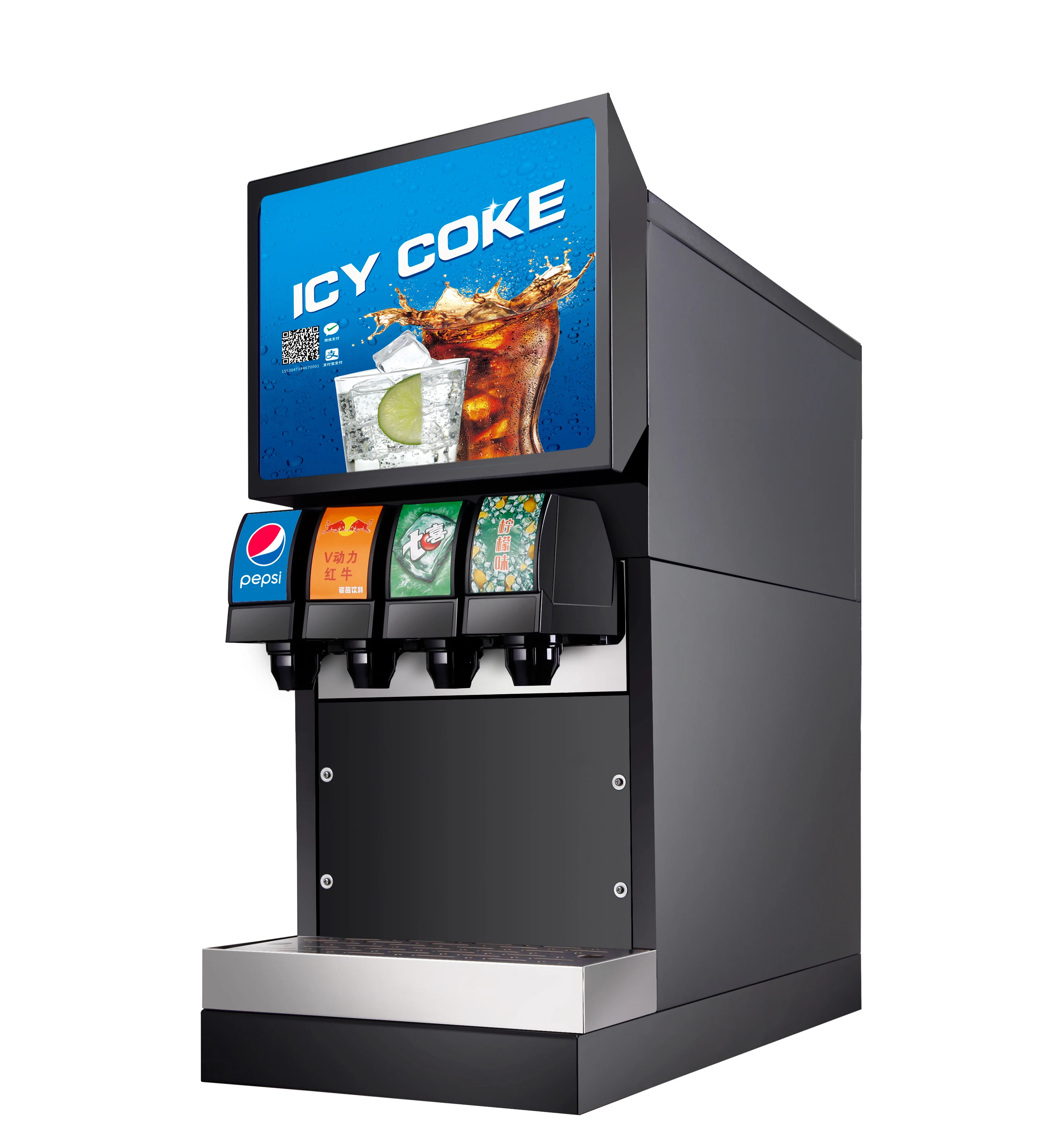 New Design 4 Valve Beverage Vending Machine With Qr Code Function Cola Beverage Machine