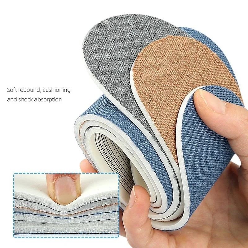 Linen Latex Insoles Unisex Soft Breathable Sweat Absorbing Shock Absorption Shoes Pads Summer Cool Casual Sports Shoes Inserts