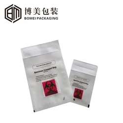 Customized 95Kpa biohazard transport specimen bags absorbent pad self adhesive 95kpa bags for un3373 packaging