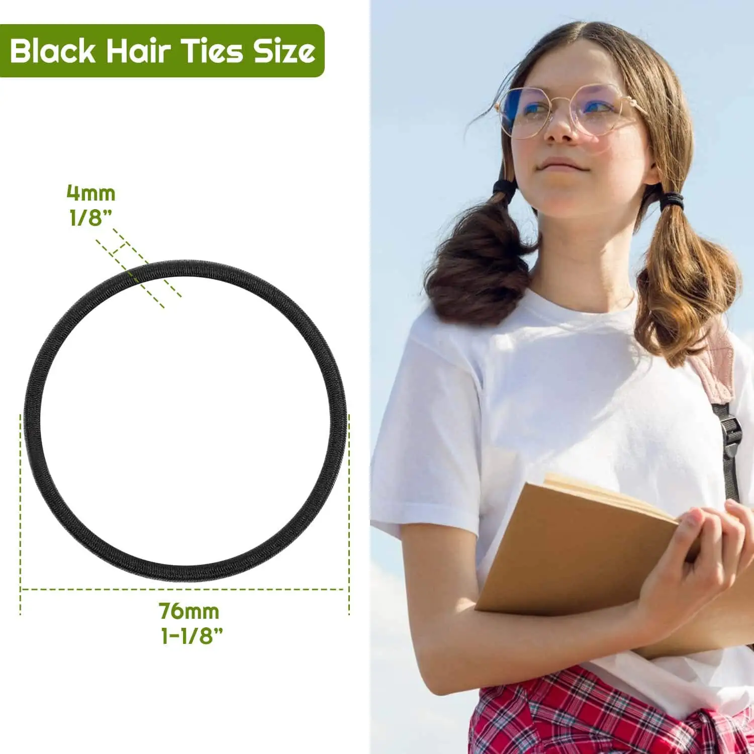 ChangAo Custom Multicolor No-metal Black Color Ropes Ponytail Holders Rubber Elastics Hair Ties for Women Kids