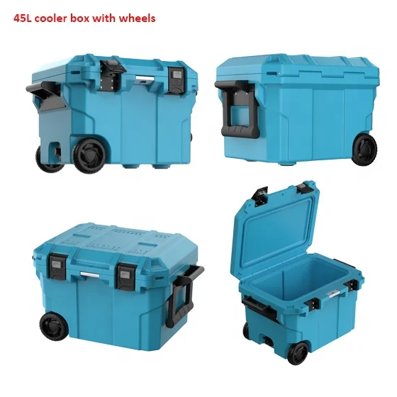 Новинка 2021, поворотный охладитель Tsunami на 45 л с колесами, охлаждающий контейнер для пива, пищи для отдыха на открытом воздухе, кемпинга, рыбалки, барбекю