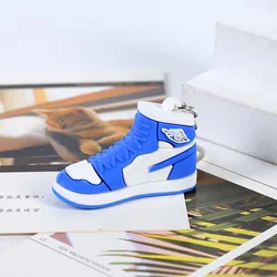 Wholesale 3D Brand Logo Mini AJ Sneakers Design Shoes Keychain Sport PVC Soft Basketball Shoes Keychain Pendant