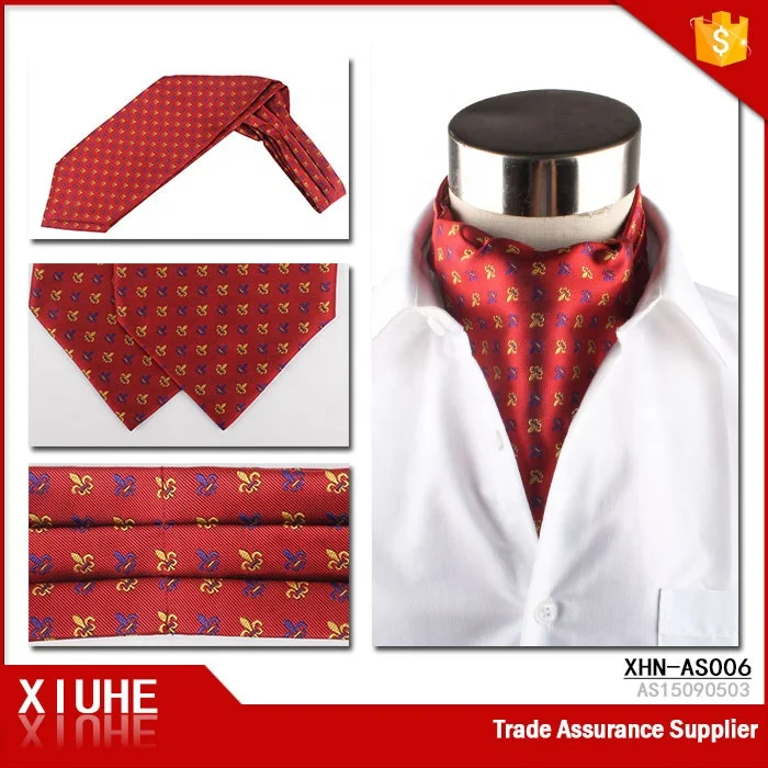  100% шелк 3 плиссированный мужской шейный платок Ascot