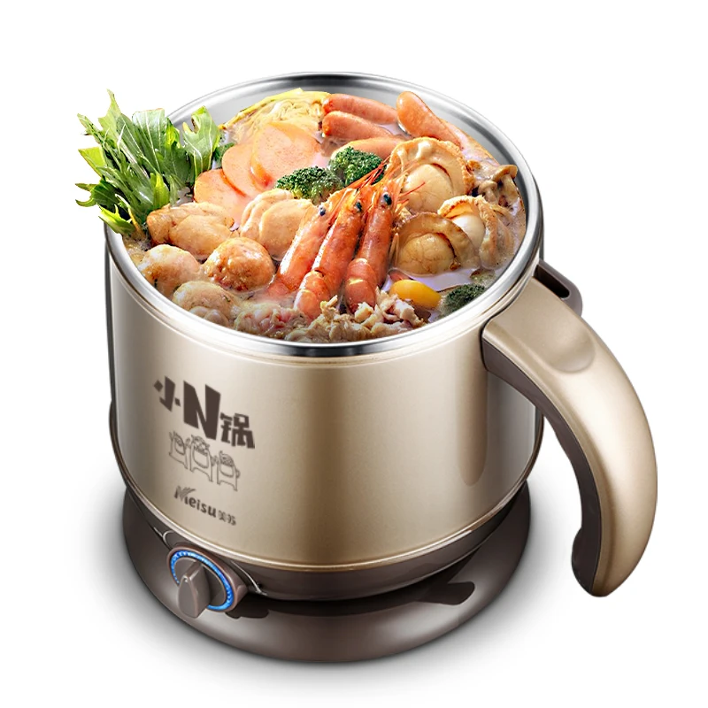 1.8 litre small portable household electric cooker convenient skillet stainless steel with tempered glass