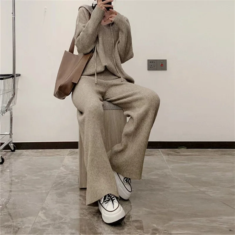 Casual hoodie suit polyester cashmere fleece sweater and pant set girs custom plus size 2 piece set women 2024