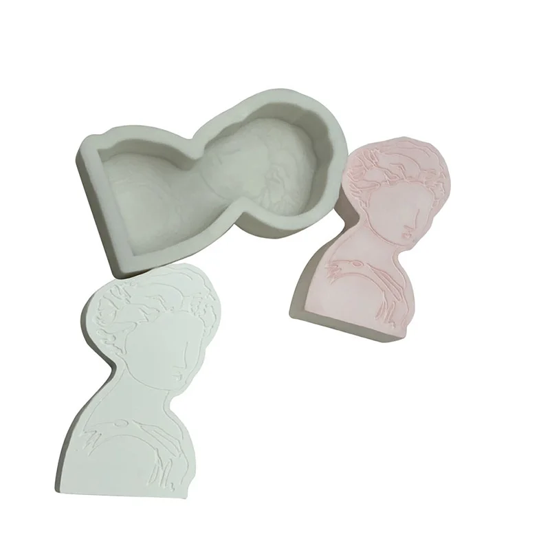 Simple Stroke Portrait Mold Figure Aromatherapy Candle Diy Material Gypsum Ornament Silica Gel Mold