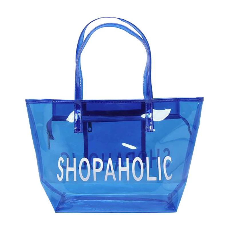 Custom Clear Waterproof Beach Tote Shopping Bags With Logos Womens Handbags Large