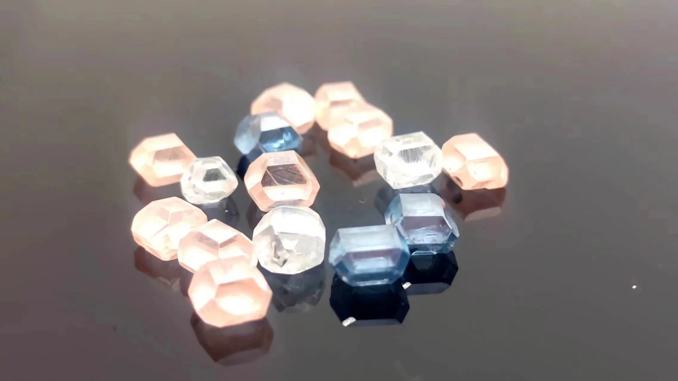 cherry pink vs vvs uncut rough diamond for jewelry