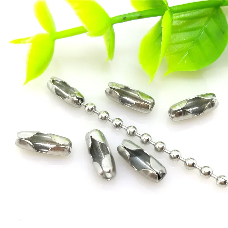 Stainless steel pork loin waist buckle 1.6-8.0mm beaded chain connectors ball chain clasp fittings for  DIY jewelry accessories