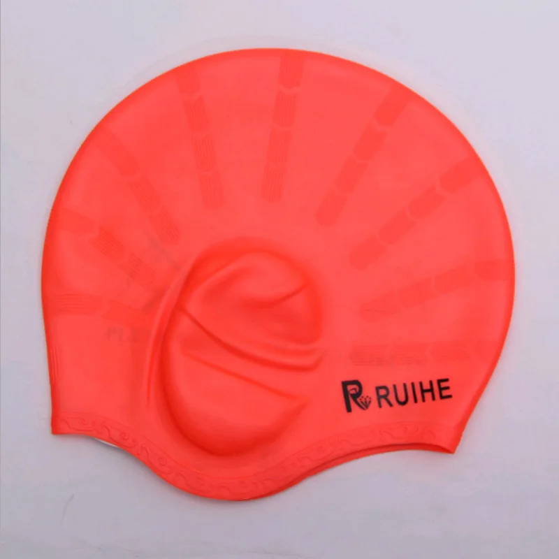 Ear Protection Caps for Kids with 3D Ear Pocket Silicone Bathing Swimming Caps with Ear Plugs Nose Clip for Women Men Teens