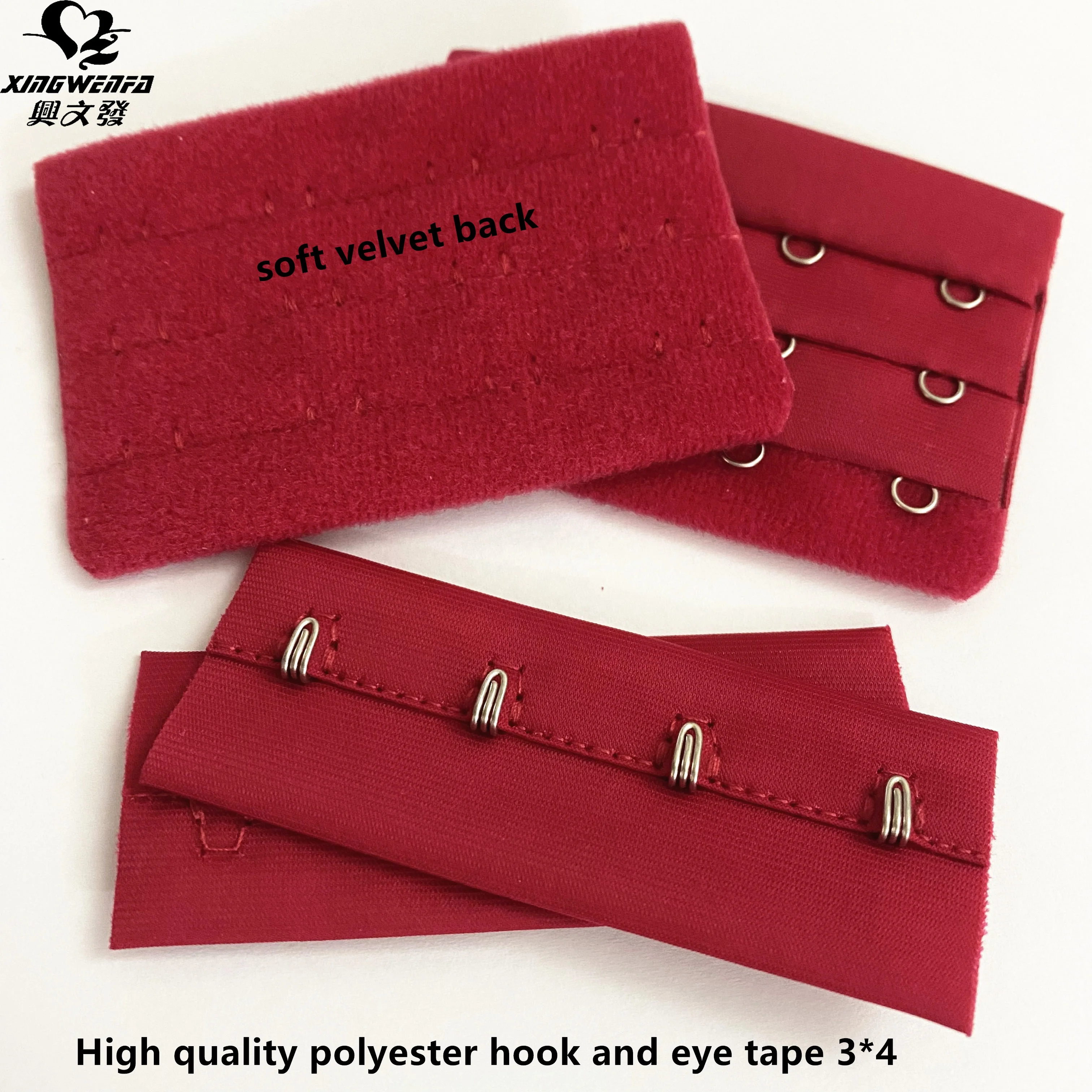 75 мм, 3*4, аксессуары для нижнего белья, высококачественный полиэстеровый бюстгальтер красного цвета с крючком и лентой для глаз