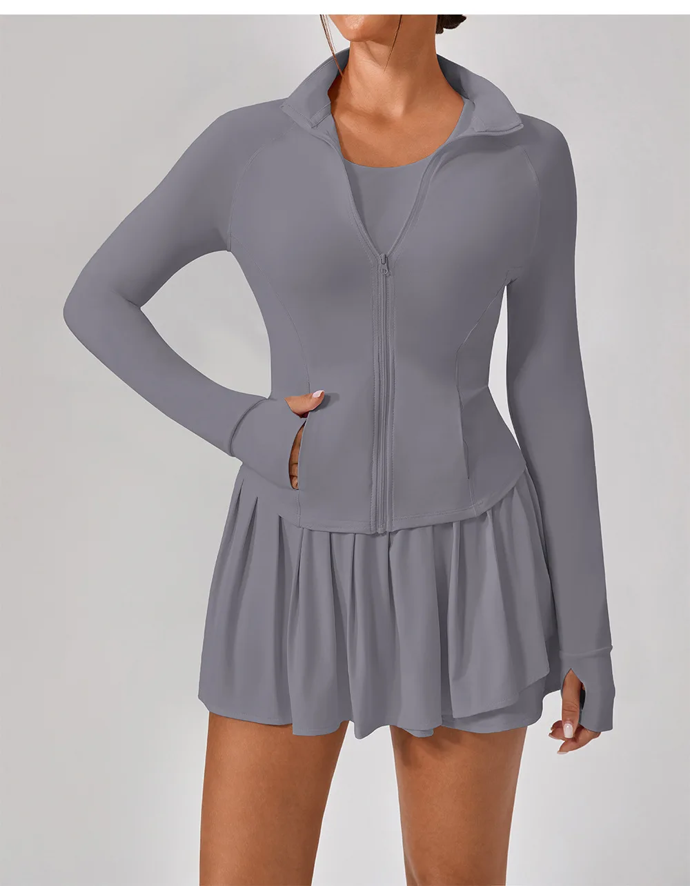 Summer workout set womens clothing breathable quick dry outdoor sports sets high elastic yoga sets fitness women pleated skirt