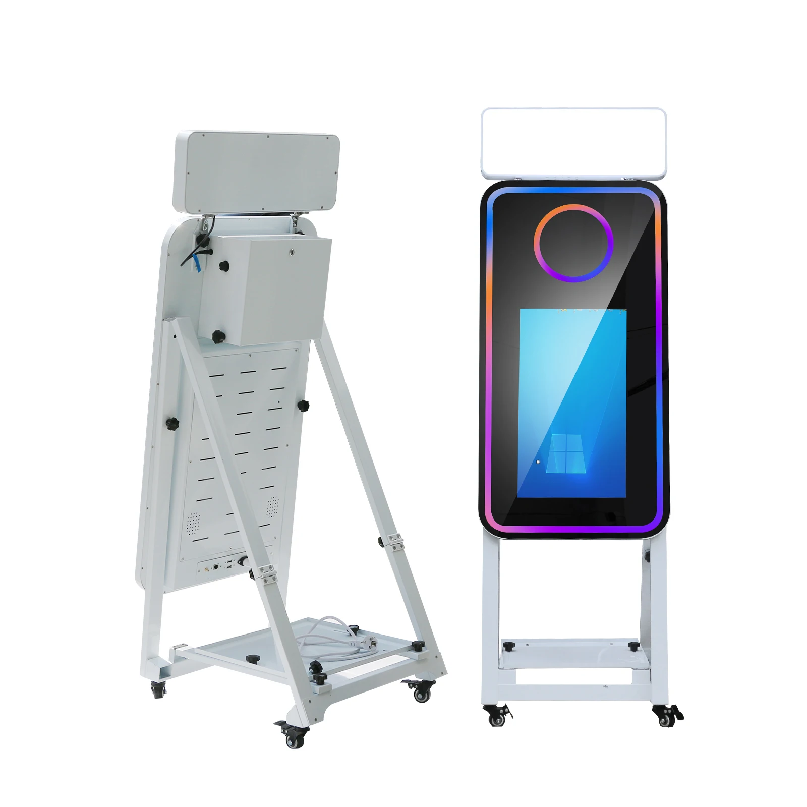 Latest Digital Beauty Circle Portable Magic Mirror Photo Booth Touch Screen Professional Augmented Reality Machine Mirror Booth