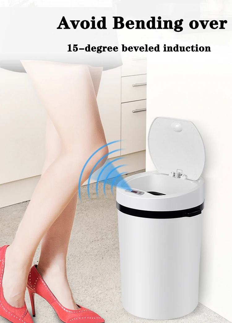 Manufacturer Indoor ABS Plastic Sensor Rechargeable Automatic Intelligent Trash Can Smart Waste Bins