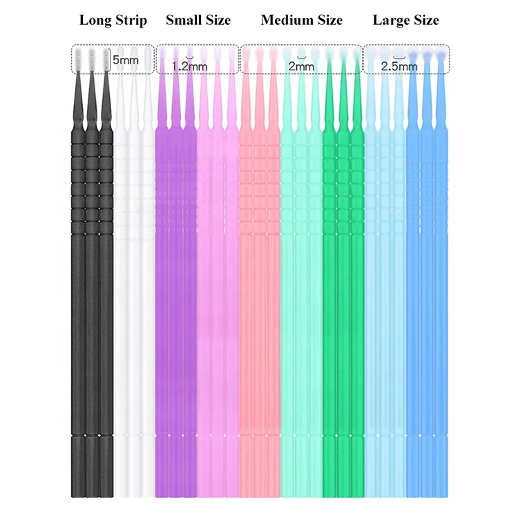 Dental Micro Brush Eyelash Extension Cotton Swab Threaded Micro Tip Brushes Disposable Lash Cleaning Microbrush Applicator