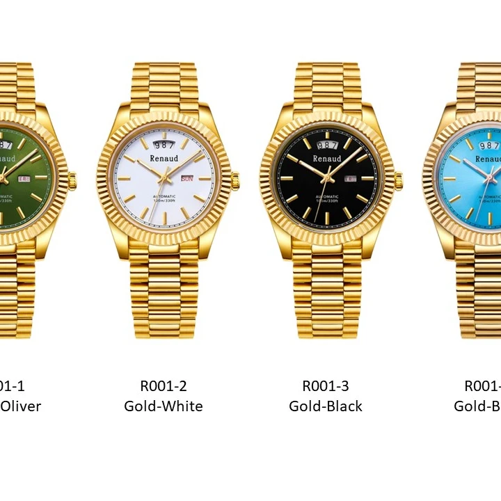 Men mechanical watch with night vision needle sapphire glass watches men wrist