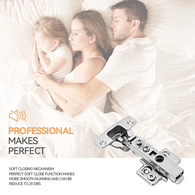 SP4D2 Soft Closing 4D Adjustable Hinge with Clip on Base High Quality One 4 Screws Adjustable