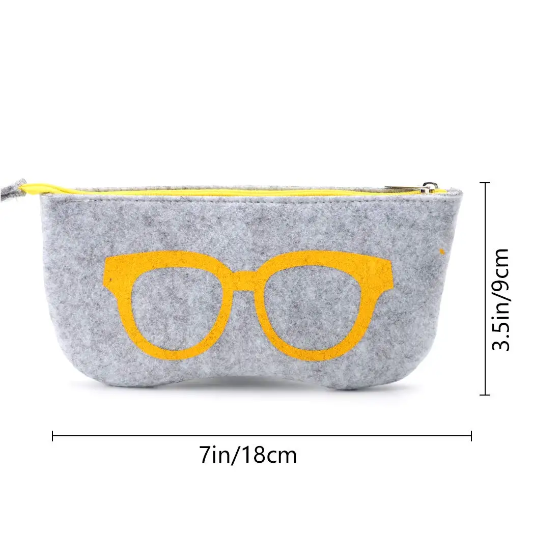 Wholesale Cheap Portable Eyeglasses Bag Makeup Storage Pouch Pen Case Soft Felt Zipper Purse Glasses Bag For Custom Logo Print
