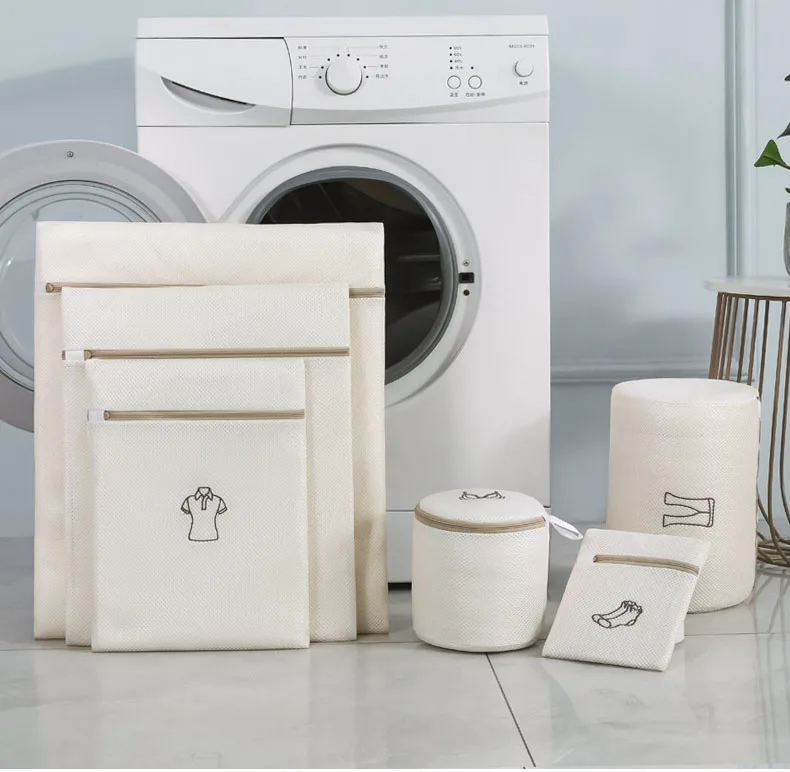 Hot selling folding zipper wash bags dirty laundry bag for travel laundry mesh bags for washing machine