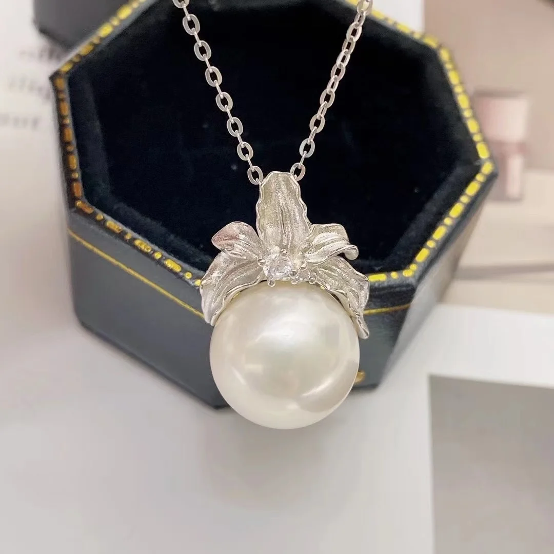 JW051 11-12mm  DIY Natural Real Freshwater pearl set charm  accessories 925 sterling silver  Gold Plated jewelry set for women