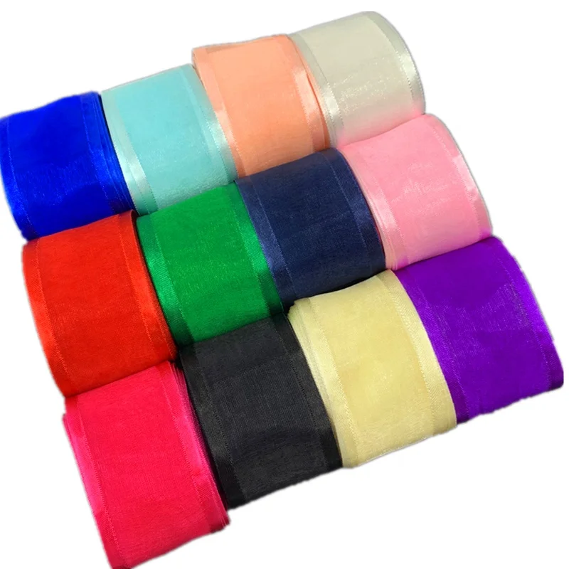 Satin Edge Shinny Organza Ribbon Gift Packaging Ribbon For Bow Wedding Christmas Decoration Handmade DIY Wrapping Crafts