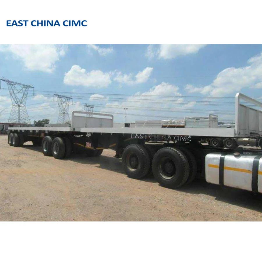 40 Feet Shipping Container Flat Deck Trailer Flatbed Truck Trailer Multi Axle Chassis Container Flat Bed Trailer CIMC