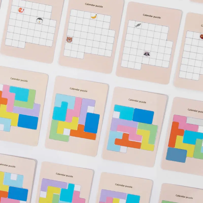 Early Educational Toys Wooden Russia Logic Jigsaw Puzzles Games For Children Custom