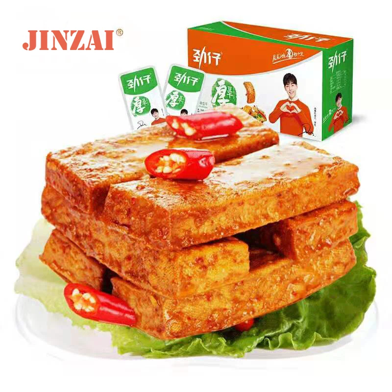 
Delicious Tufu Snack JINZAI 108g Per Bag High Protein Low-carb Roasted Tofu Chinese Foods Wholesale 