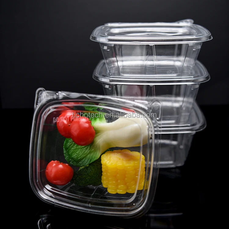 Disposable Fruit Boxes Salad containers PET Plastic Tray Dry Fruits & Vegetables Supermarket Use accept custom.