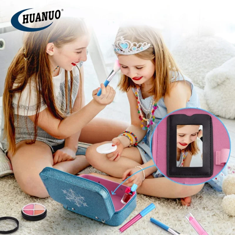 Girls pretend play cosmetic other toy princess gift set make up fashion kids makeup for kids real
