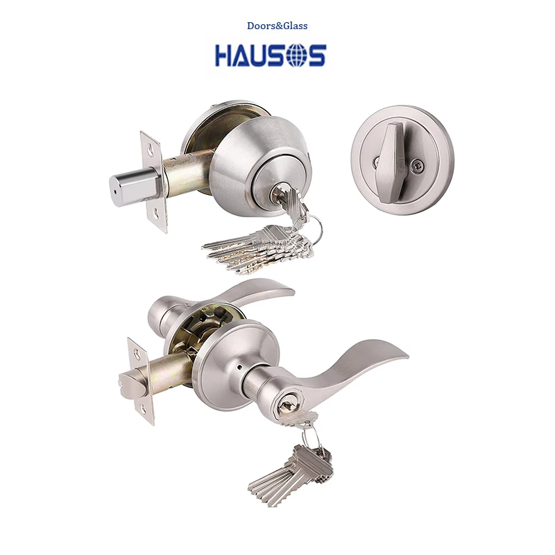 Комплект дверного рычага для передней двери с одинарным цилиндрическим задвижком-дверная ручка замком и задвижкой