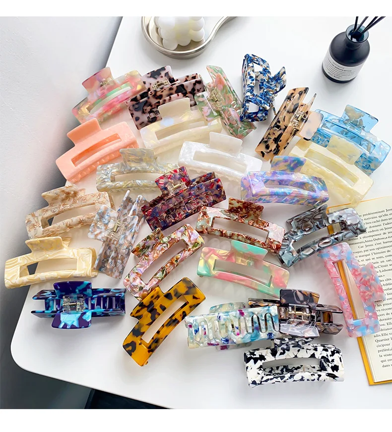 Tracy & Herry Korean Fashion Acetic Acid Grab Clip Large Hair Claw Back Head Hairclip Retro Hairpin Shark Clip