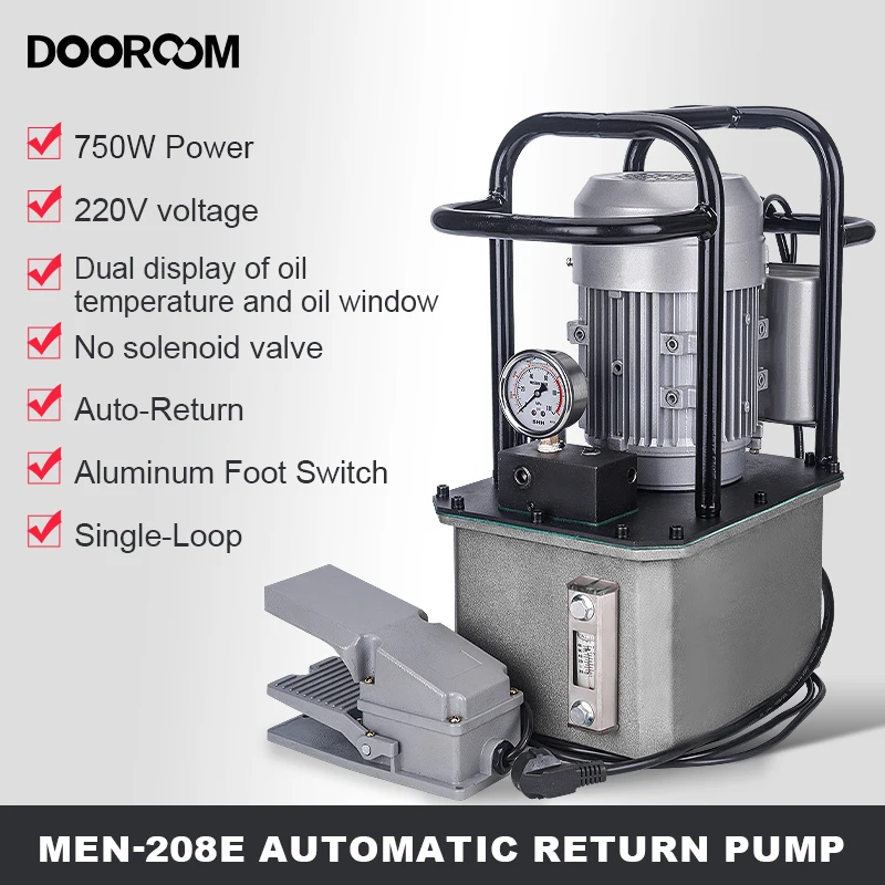 MEN-208E Pedal type automatic oil return hydraulic pump Single-loop electric 750W hydraulic pump