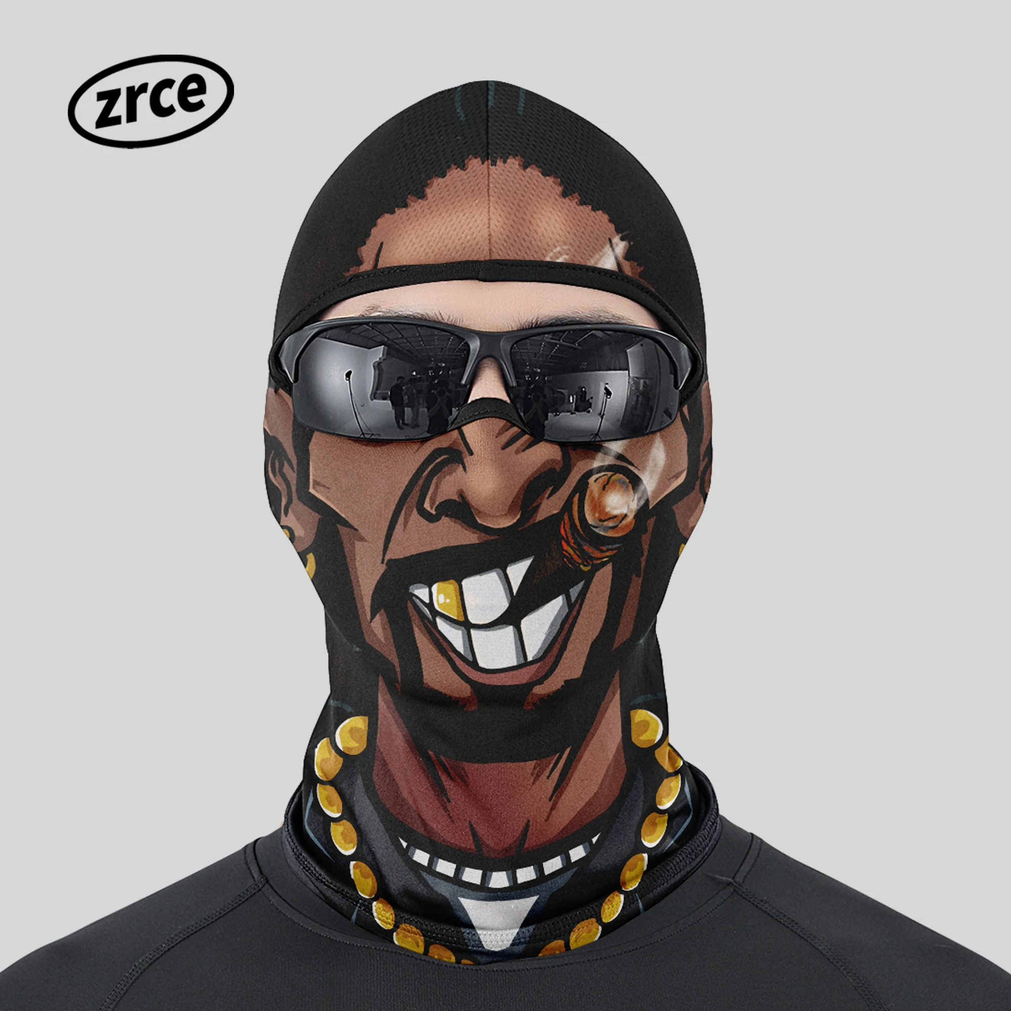 High Quality Summer Breathable Quick Dry Headgear 3D Anime Skull Balaclava Man Full Face Ski Mask