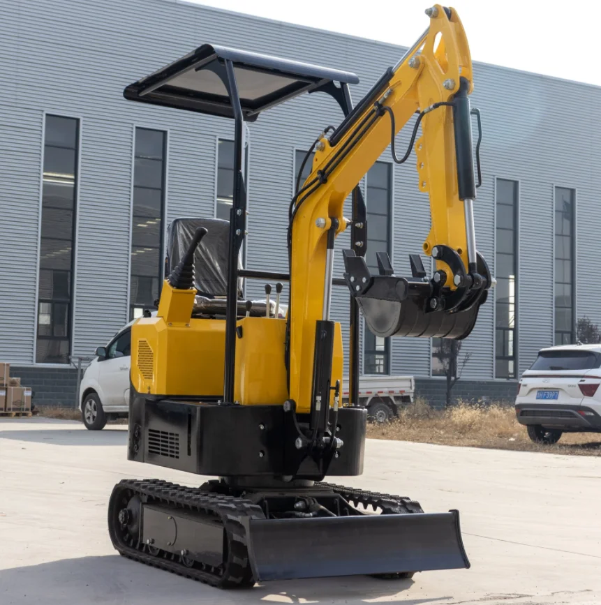 Hightop 1000kg 1T HT10C Diesel Engine Mini Crawer Excavator Small Digger Bagger Machine with Hydraulic Pilot Joystick Operation