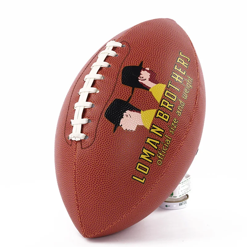 High Quality Custom logo leather pu football professional brown rugby size 3 6 9 american football