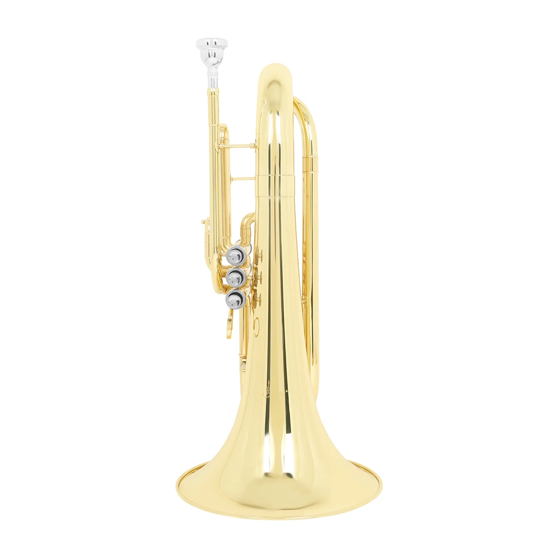 Factory OEM High Quality Professional Brass Tube Body Gold Three Vertical Key Bb Tone Marching Trombone With Case