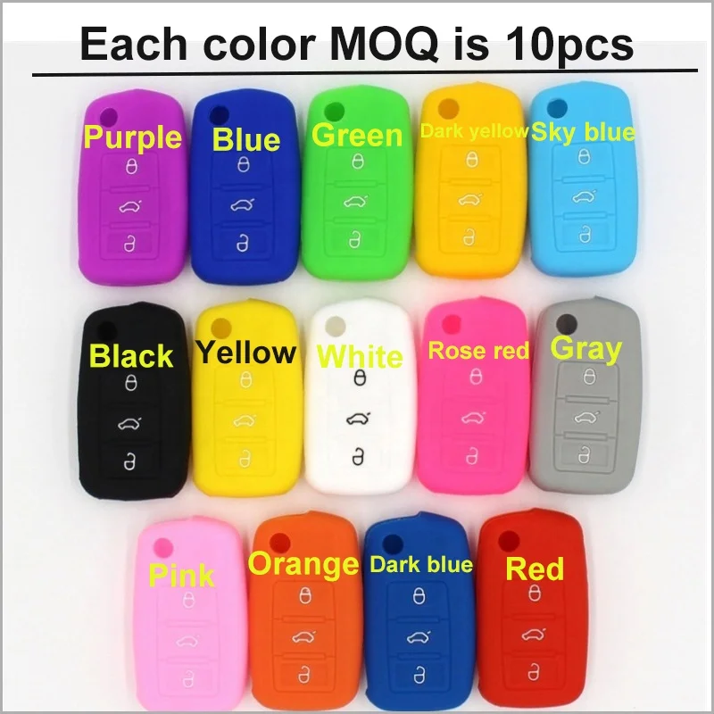 Silicone Car Key Cover Case for TOYOTA Avensis Camry Corolla 3 Button Remote Key Holder Bag Protection Car Accessory