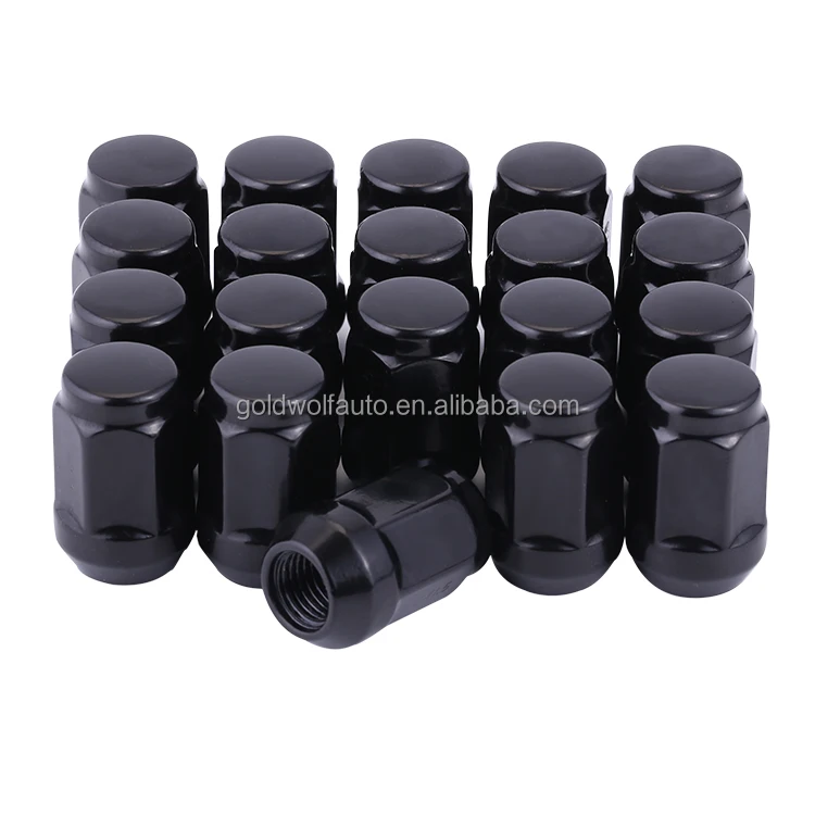 21mm hex cone seat bulge acorn lug nut black 14x2 wheel nut