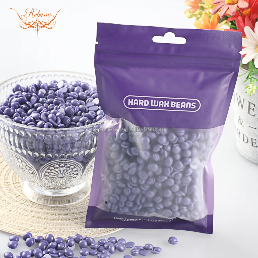 100g Lavenda Fruit Wholesale Depilatory Hard Wax Bean Brazilian Wax Beads For Face Body Armpit Hair Removal