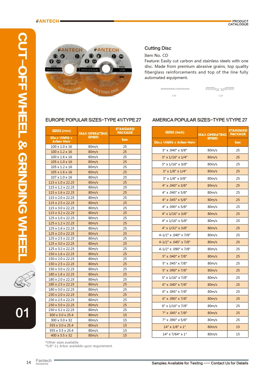 9 Inch 230mm Cutting Disc for Metal Stainless Steel and Steel Abrasive Tools