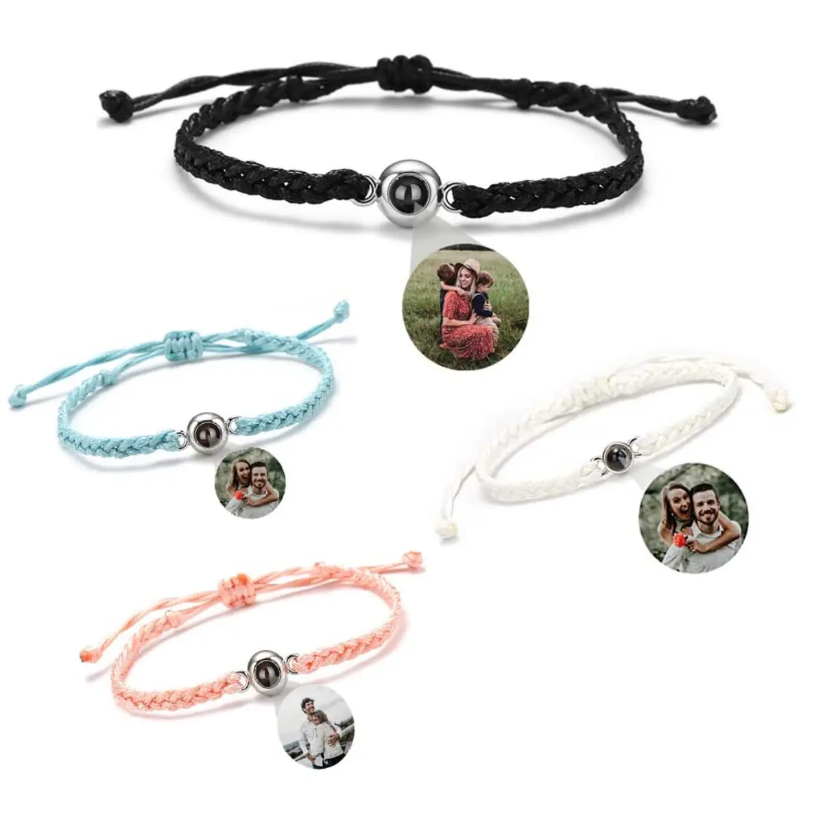 Creative Unique Gift 100 Languages I Love You Adjustable Personalized Custom Photo Projection Bracelet